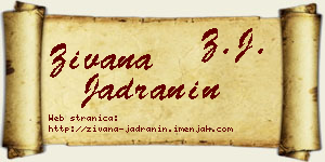 Živana Jadranin vizit kartica